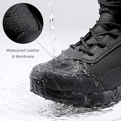 Miniatura 3 de Botas de trabajo resistentes al agua para hombre, botas tácticas ligeras, antideslizantes, botas de senderismo para hombres