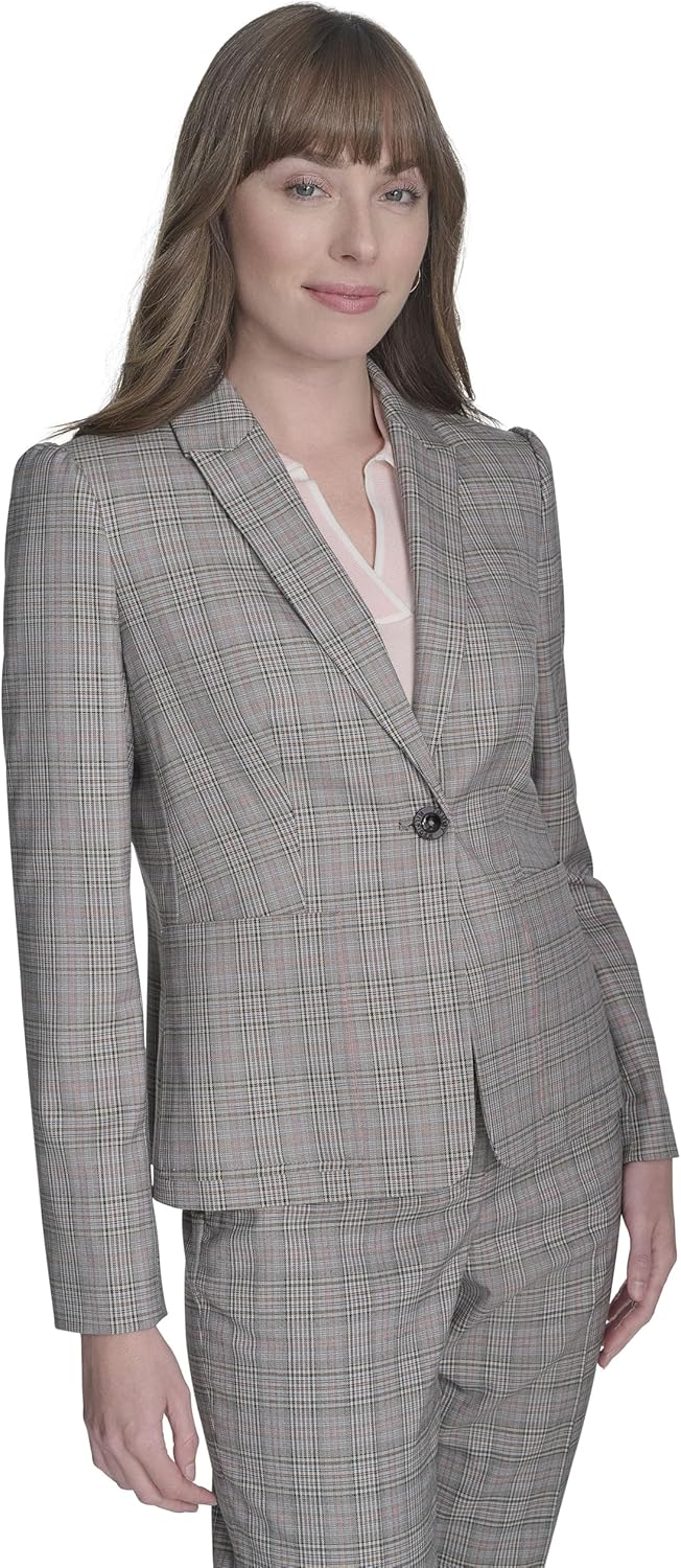 Tommy Hilfiger Womens Puff Sleeve Plaid Blazer Jacket Sportswear Jackets - Image 6