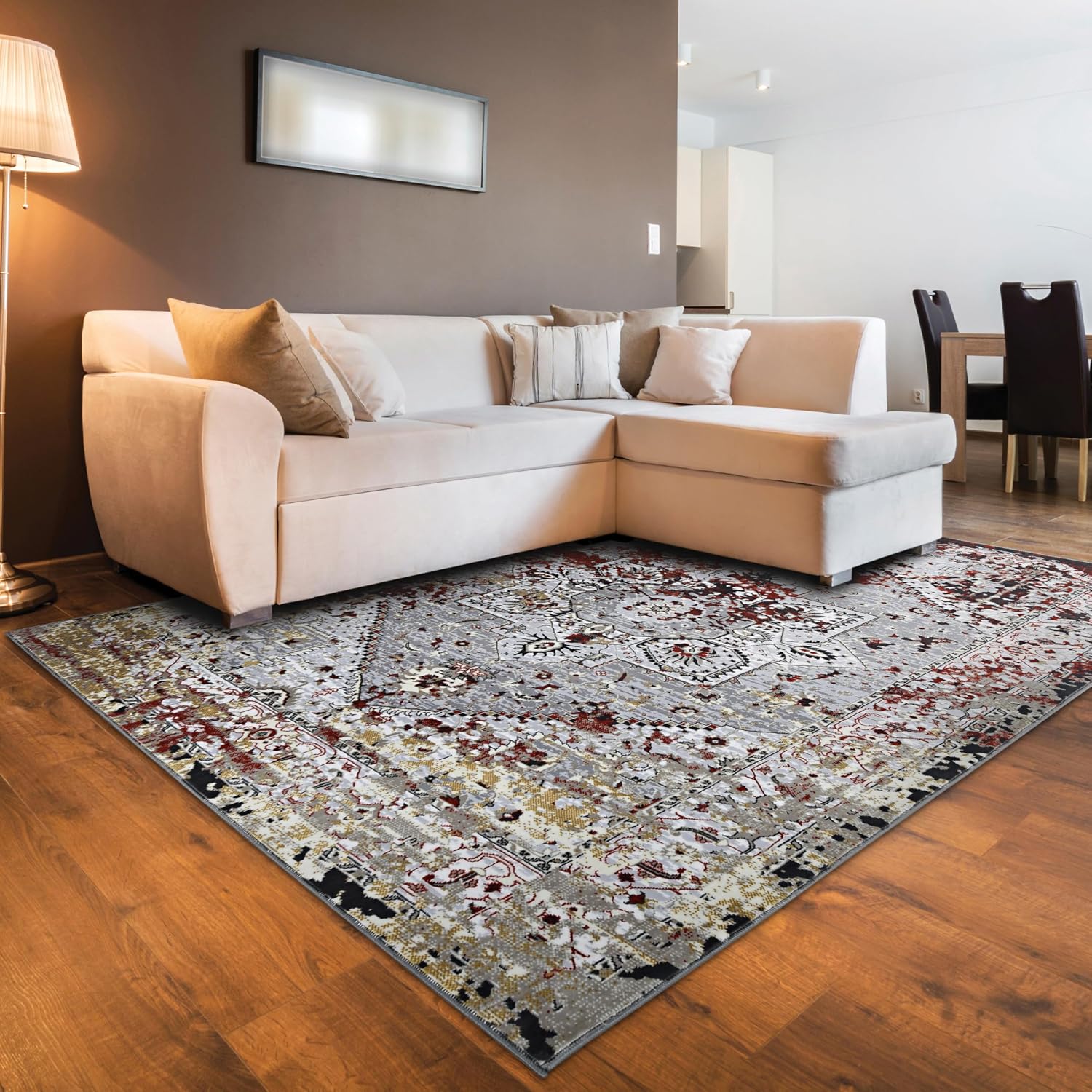 Linon Home Decor Products Panache Marion Grey 8' X 10'6" Area Rug