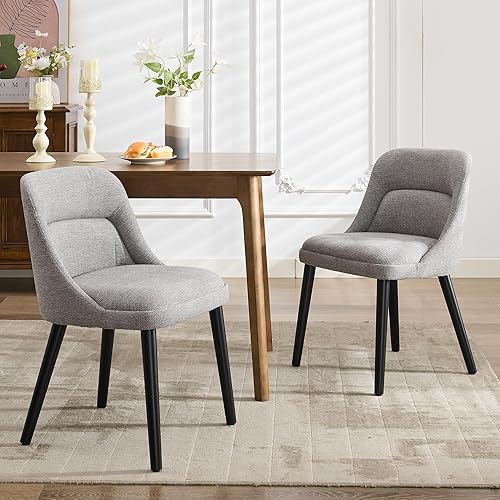 Dining Chairs Set of 2,Comfy Dining Chairs with Fabric Upholstered