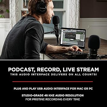 M-Audio Recording, Streaming and Podcasting Bundle M-Track Duo USB Audio Interface and 120W BX3 Stereo Speakers, Plus a Software Suite Included