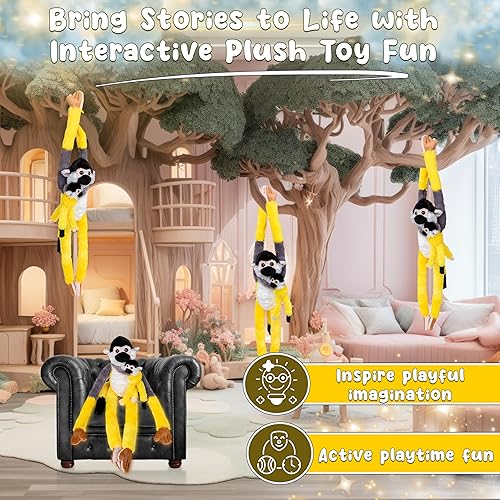 Vista 51 de Forest & Twelfth Gibón colgante para mamá y bebé de 28 pulgadas, animales de peluche para niños, lindos y abrazables, animales de zoológico ideales