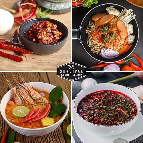 Miniatura 6 de Survival Garden Seeds - Semillas de pimienta de cayena roja para plantar - Paquete con instrucciones para plantar y cultivar chiles calientes en tu