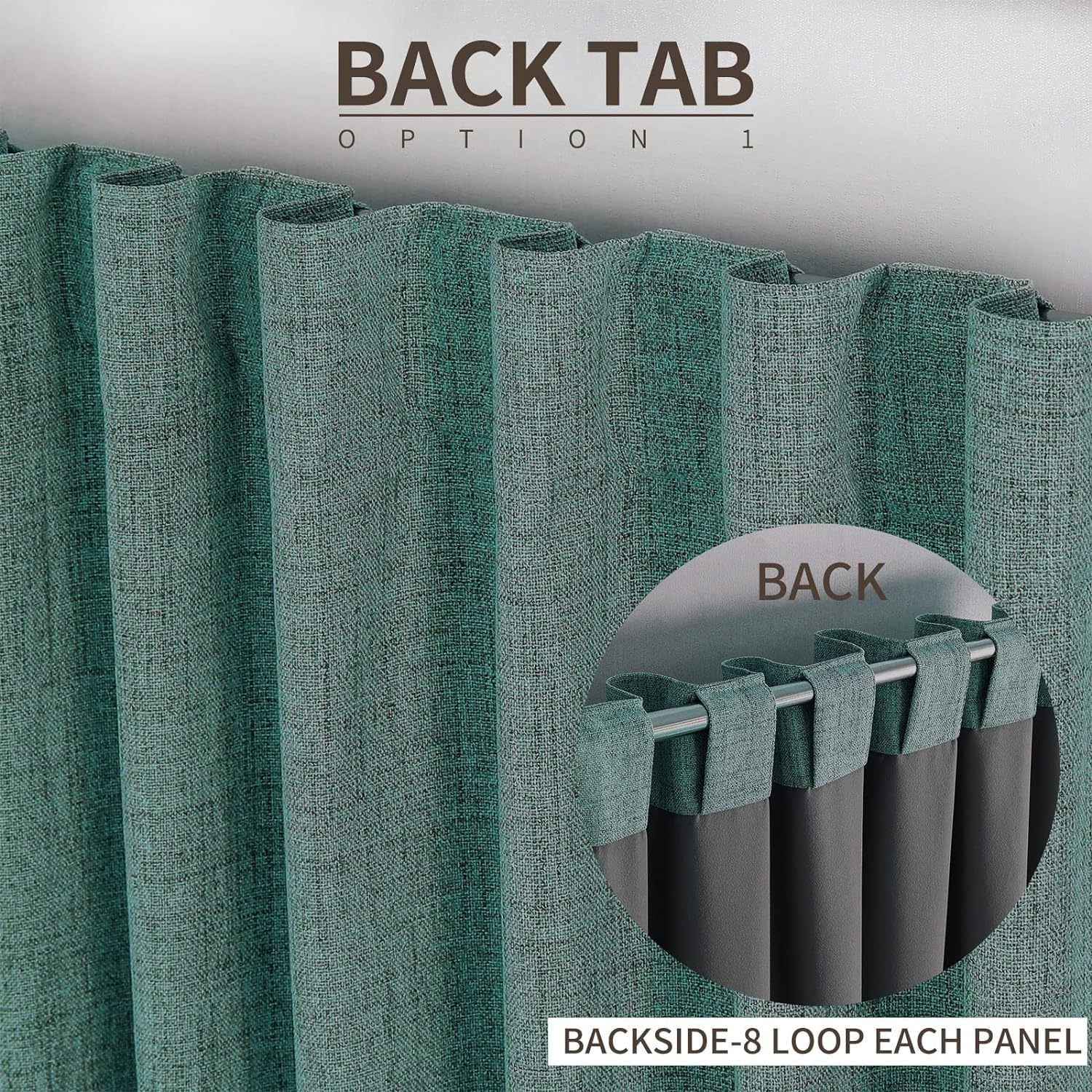 Joydeco Custom 100% Blackout Long Drapes for Bedroom Living Room Blackout Darkening Curtain Thermal Insulated Back tab Rod Pocket 1 Panel(Hunter Green,Custom Size)