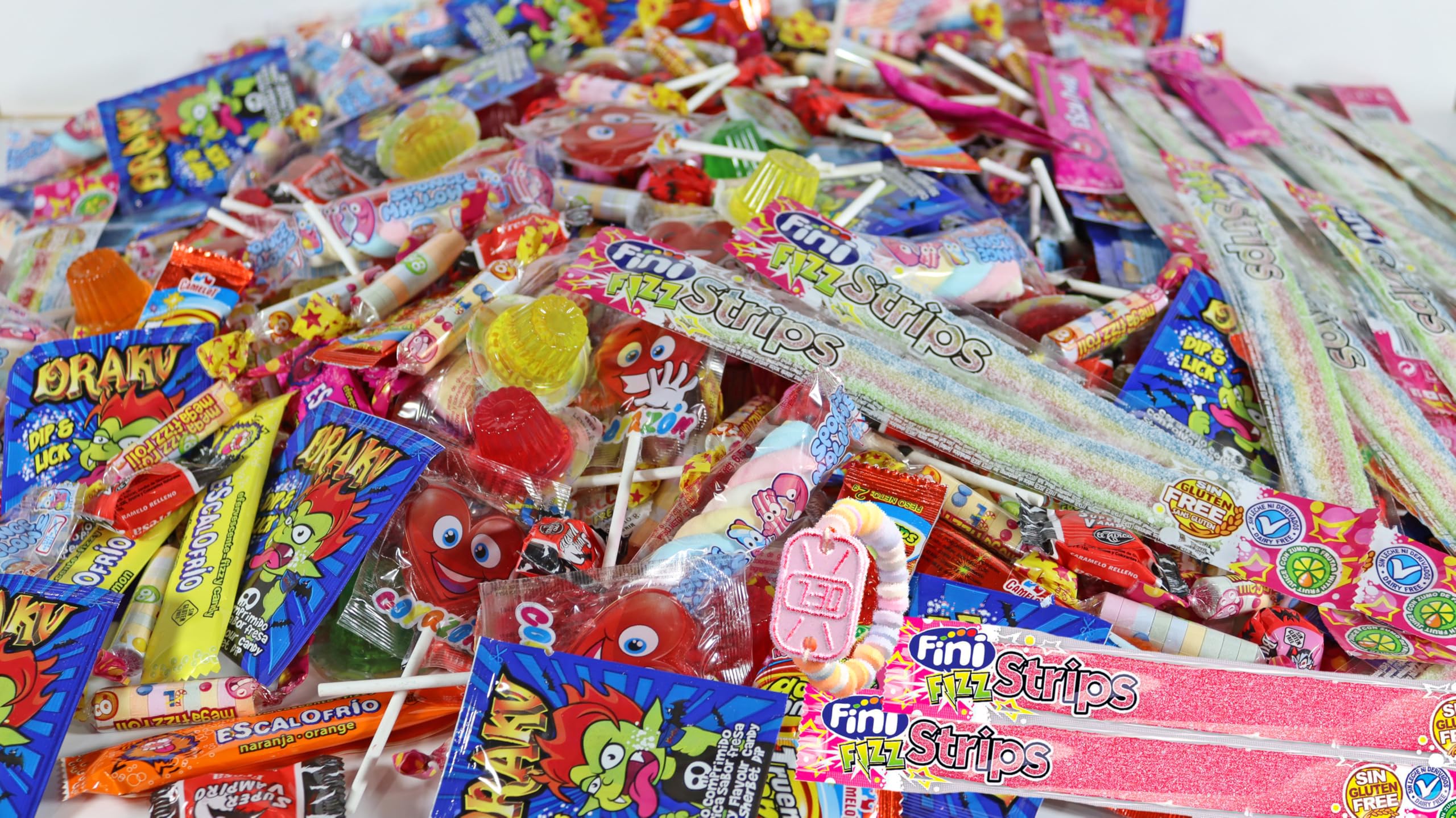 WikiMark - 100 Chuches Relleno de Piñata Sin Alérgenos, Golosinas y Caramelos - Para Relleno Bolsas de Cumpleaños, Fiestas, Navidad, Halloween. Sin Gluten y Sin Leche.