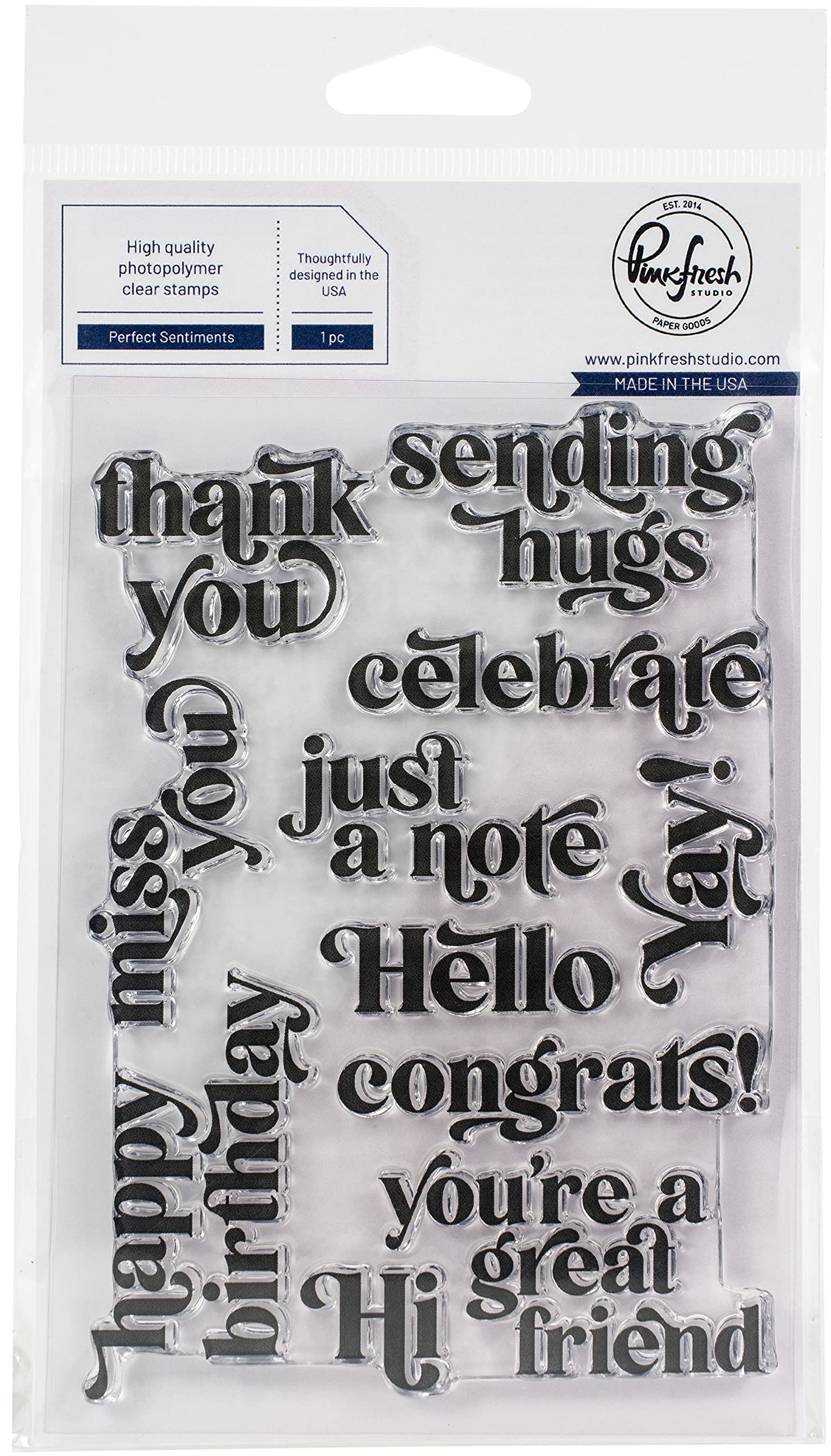 Pinkfresh StudioPINKFRESH Stamp 4X6 PERF SENTI, Perfect Sentiments