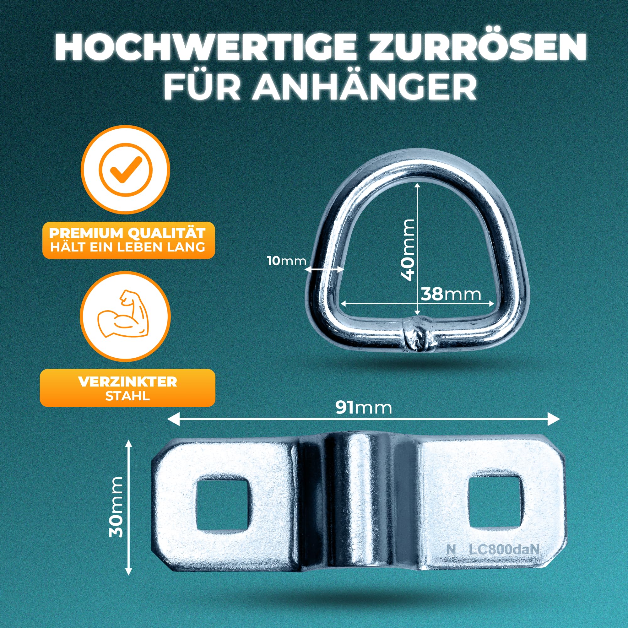 Sjoroog 90x74 mm - geschikt voor Anssems aanhanger - M8 bouten