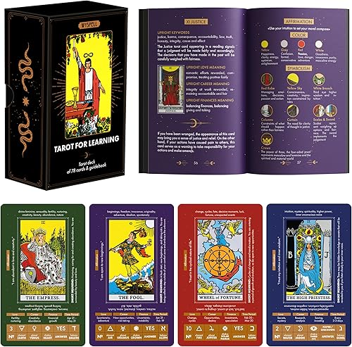 Wyspell Tarot para aprender - Cartas de tarot con significados en ellas - Baraja de tarot para principiantes con significados en ellos - Cartas de
