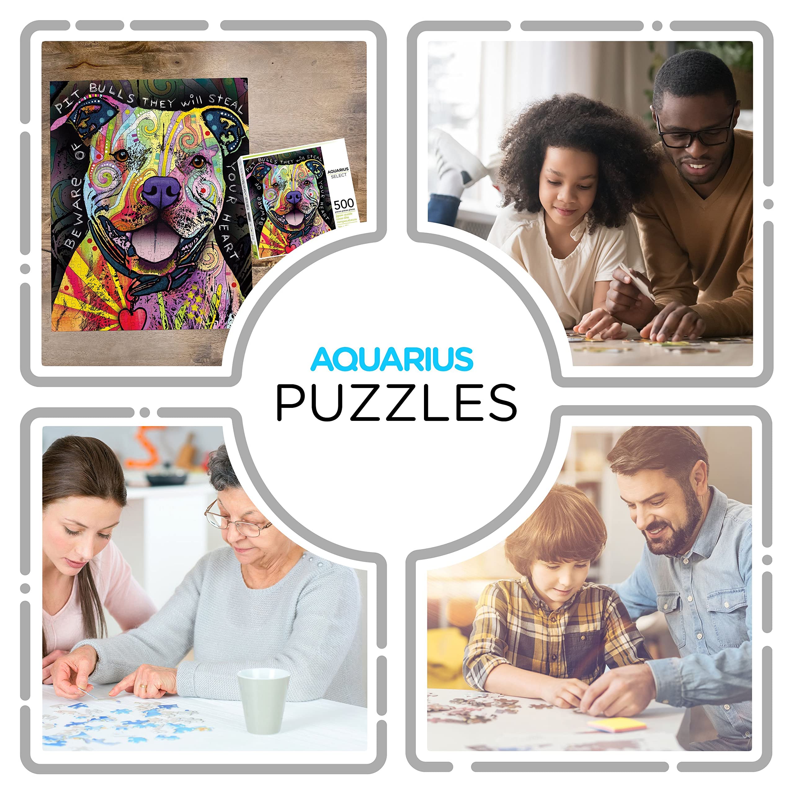 Amazon.com: AQUARIUS Dean Russo Beware Pit Bull 500 Piece Jigsaw