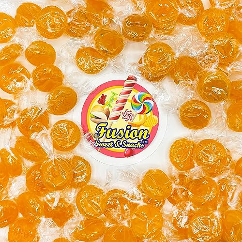 Miniatura 5 de Caramelos duros de mantequilla  Bolsa de 1 libra de caramelo a granel de mantequilla envueltos individualmente, los discos de caramelo amarillo son