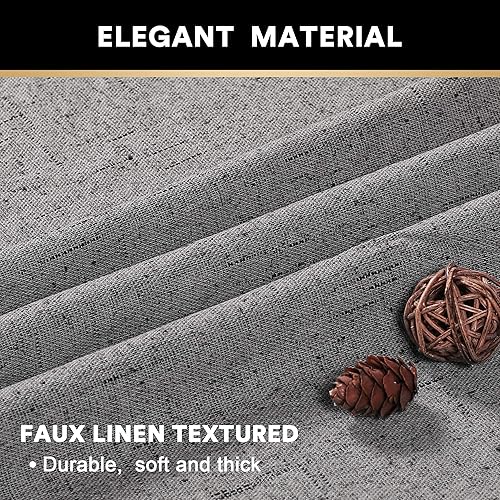 Miniatura 197 de PrinceDeco Cortinas opacas 100% para dormitorio, cortina de lino para puerta corrediza de cristal, cortinas opacas extra anchas con ojales Arena