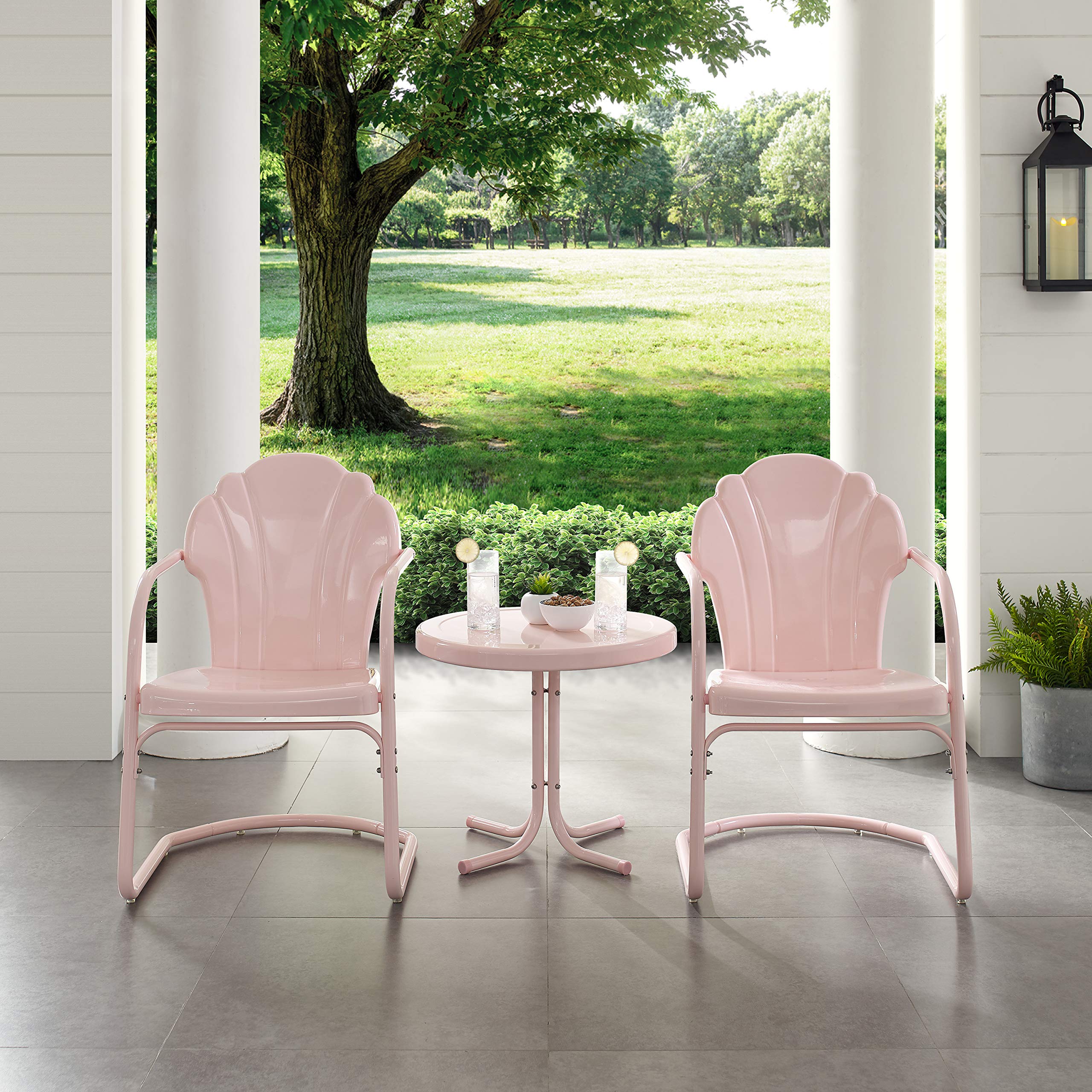 Amazon.com: Crosley Furniture Tulip 3-Piece Chair & Side Table Set