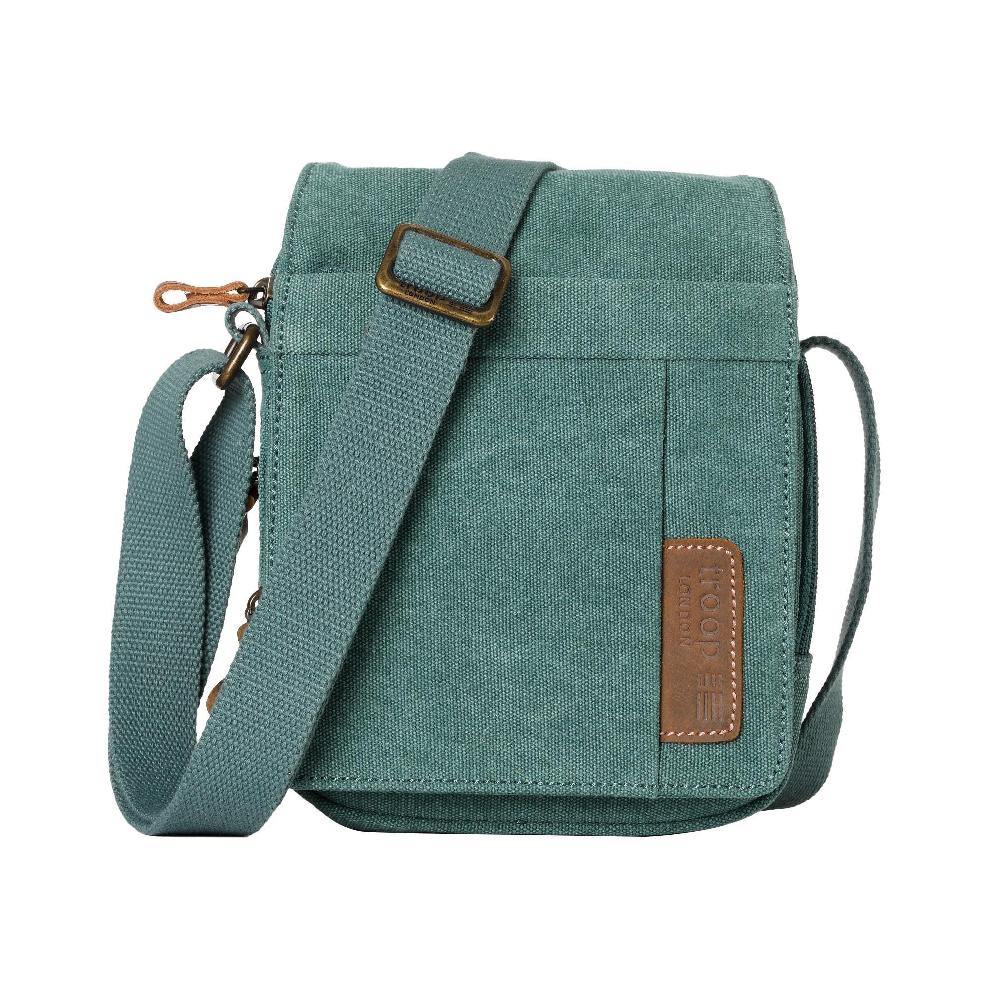 Troop London TRP0220 Classic Canvas Across Body Bag Turquoise