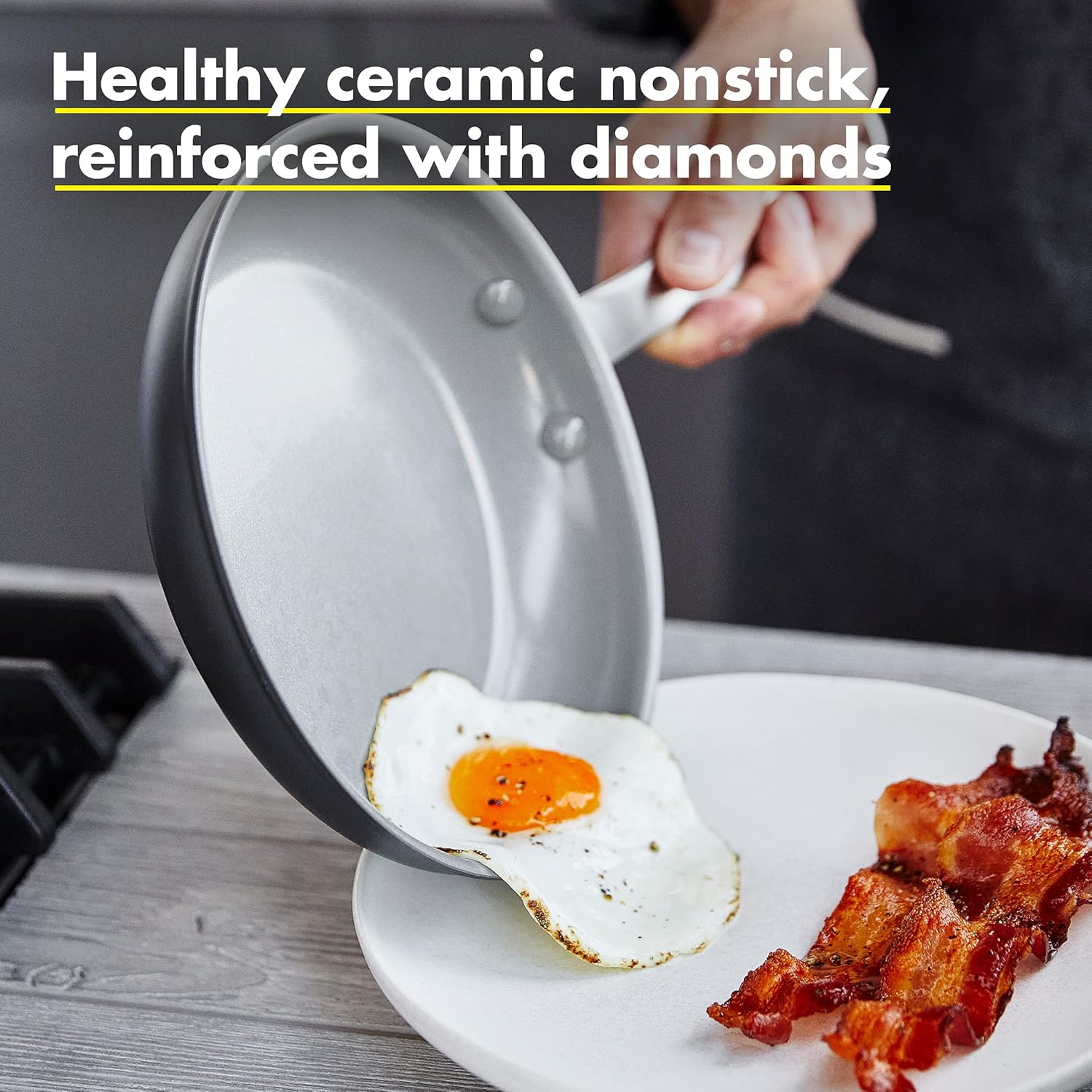 GreenPan Chatham Healthy Ceramic Nonstick, 8", Gray: Home & Kitchen