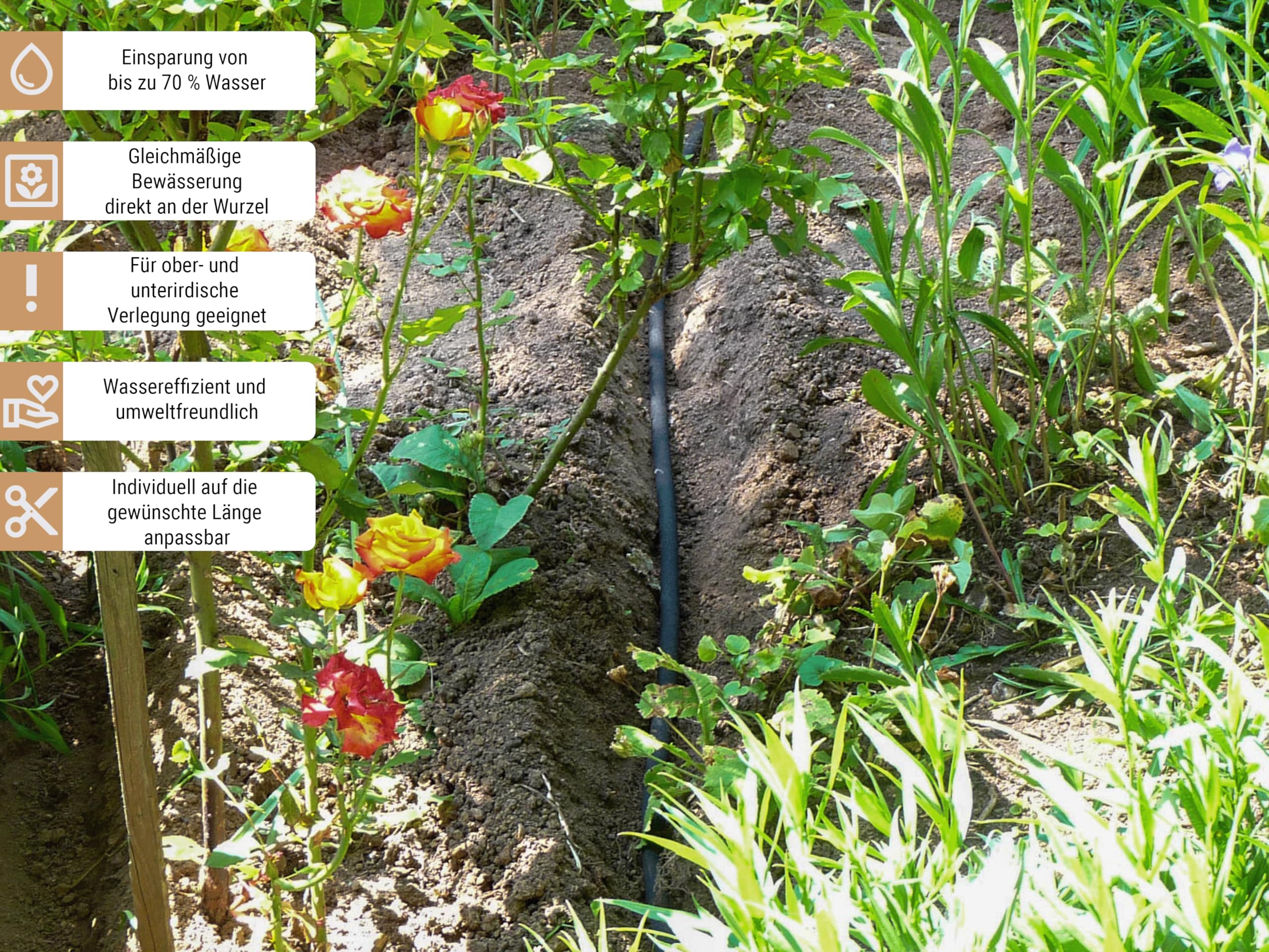 50m CS Perlschlauch Startup mit dem Einsteiger Zubehör-Set Z2.00 für die nachhaltige Gartenbewässerung/Hochbeetbewässerung/Blumenbewässerung
