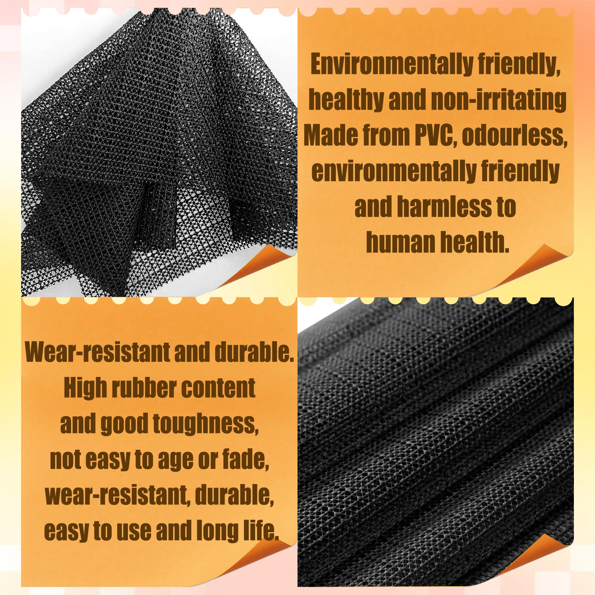 Rete Antiscivolo 195 x 210 cm Rivestimento Antiscivolo Rete Sotto Tappeto Multiuso Aderisce Senza Colla per Cassetti in Moquette Sottotappeto, Nero