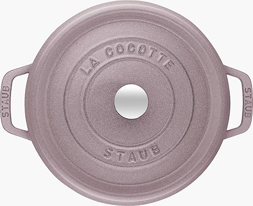 Vista 246 de STAUB Horno holandés de hierro fundido 4-qt Round Cocotte, fabricado en Francia, sirve 3-4, blanco