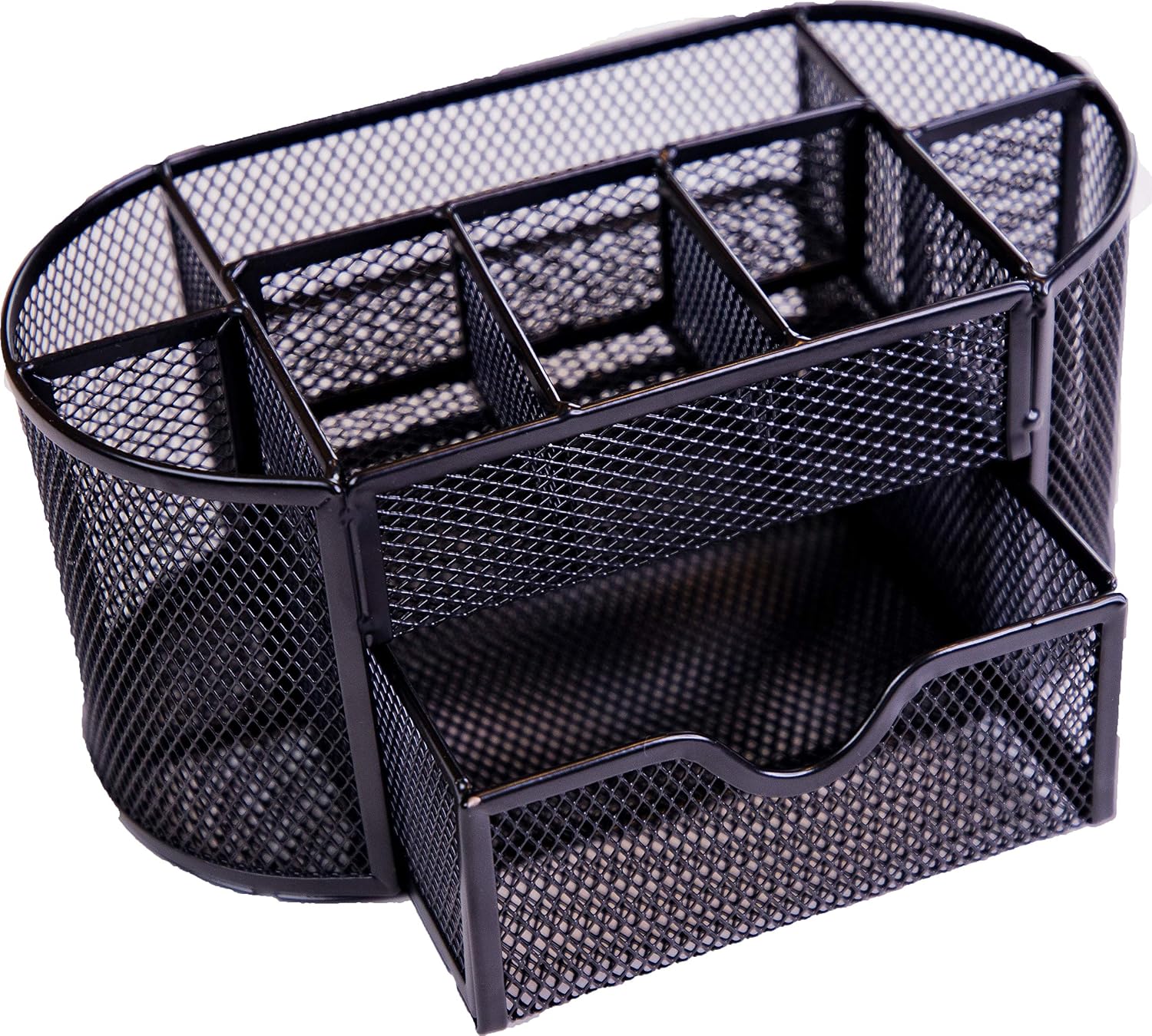 Luminous Group Mesh Office Supplies Desk Organizer Pen Holder Caddy with 9 Compartments for Desk Organization, Black