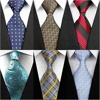 Mens Classic Neck Ties for Men 6 Pack Classy Mens Tie Woven Jacquard Ties Party Suit