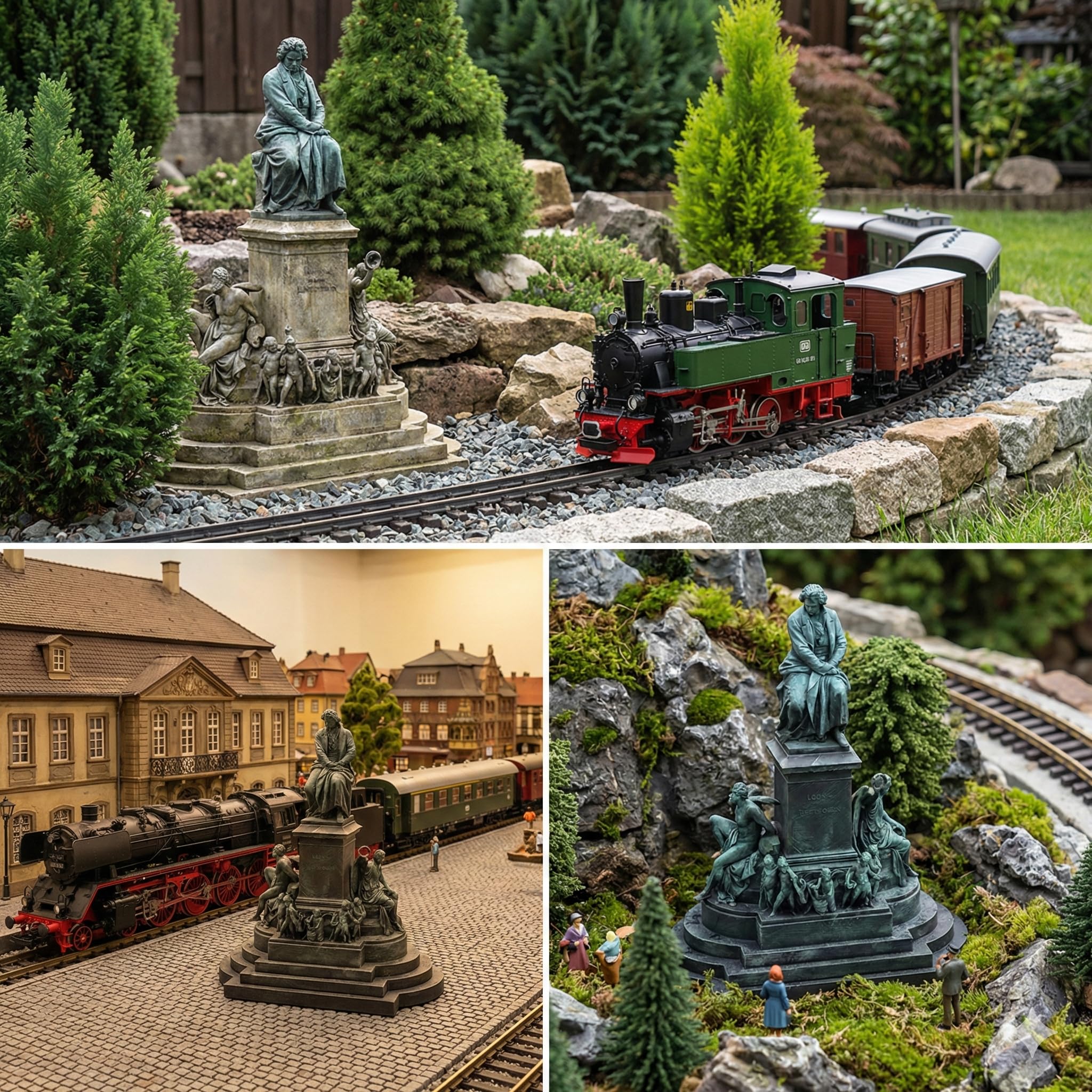 40040 Pomnik Beethovena Figurka Skala G – Duża Figura do Kolejki Ogrodowej 1:22,5 (250 mm) – Dekoracja Modelarstwa Kolejowego – Kompatybilne z LGB