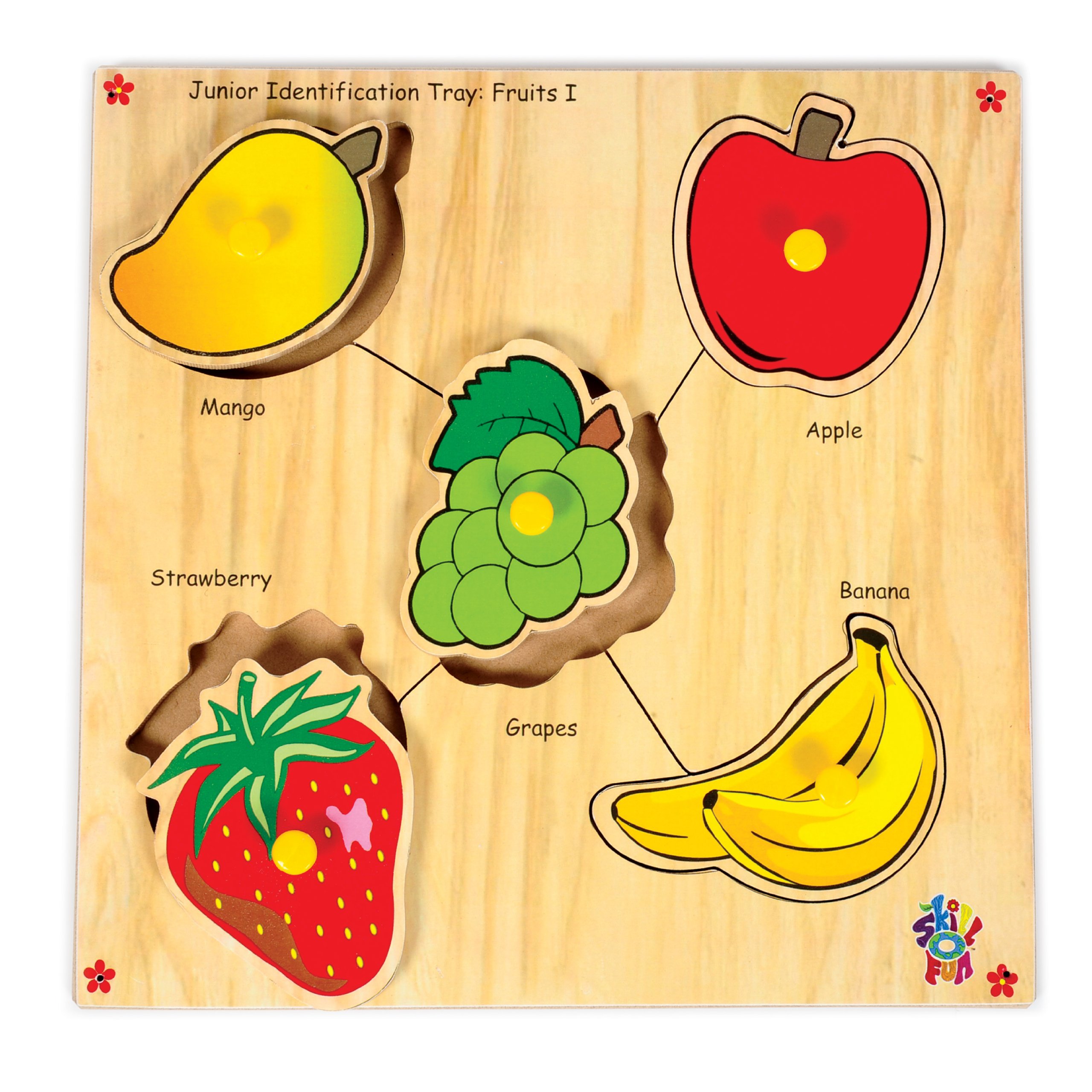 Skillofun - Sfs-46M Wooden Junior Identification Tray Fruits I With Knobs, Multi Color - Kids (B009GCRO3O) Amazon Price History, Amazon Price Tracker