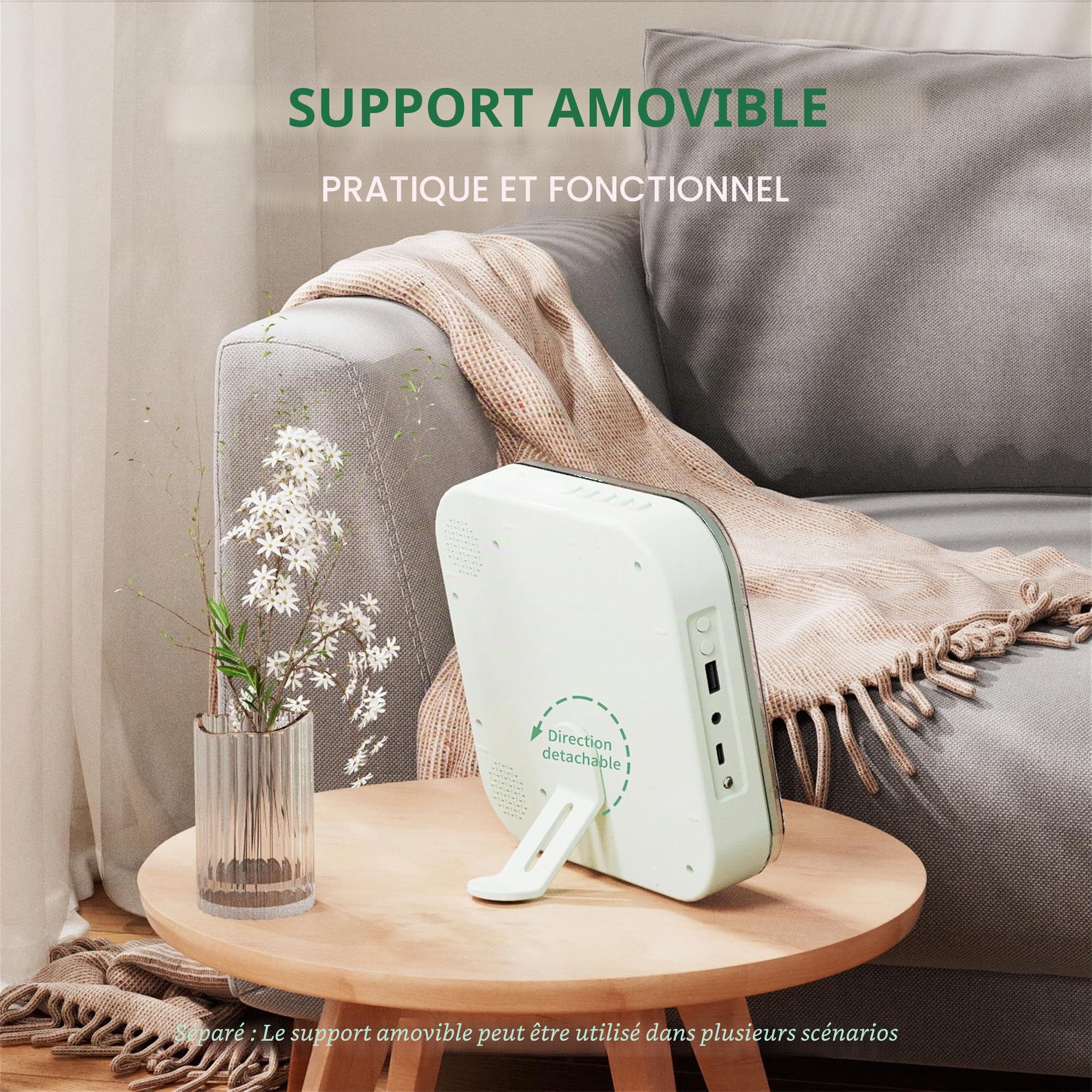 Lecteur CD avec couvercle transparent, Bluetooth, USB, haute fidélité, double haut-parleurs, batterie 2000 mAh