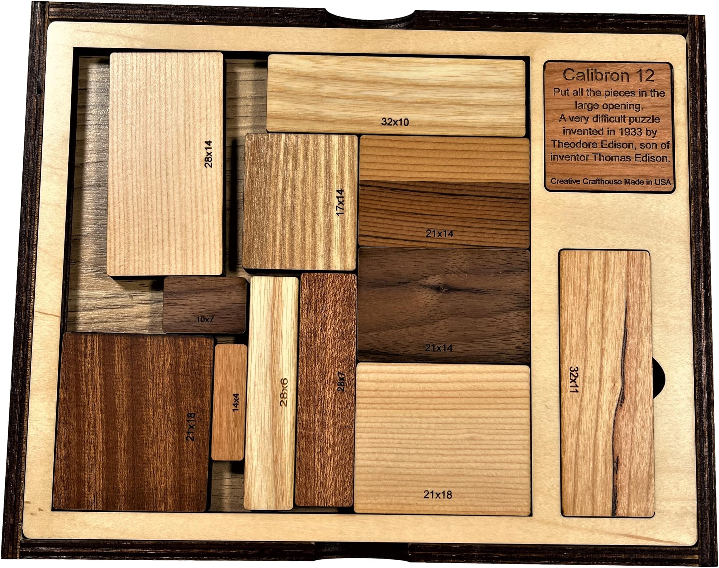 Creative Crafthouse Calibron 12 Brain Teaser - Very Difficult Design From 1933-12 Hardwood Pcs