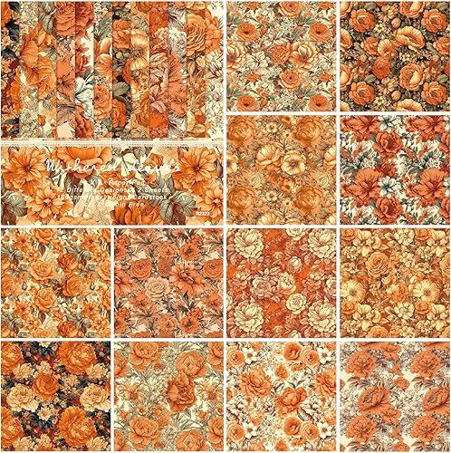 Miniatura 2 de Papel de cartulina floral, bloc de papel para álbum de recortes de 6 x 6 pulgadas, 24 hojas de papel de patrón de flores de una sola cara, papel