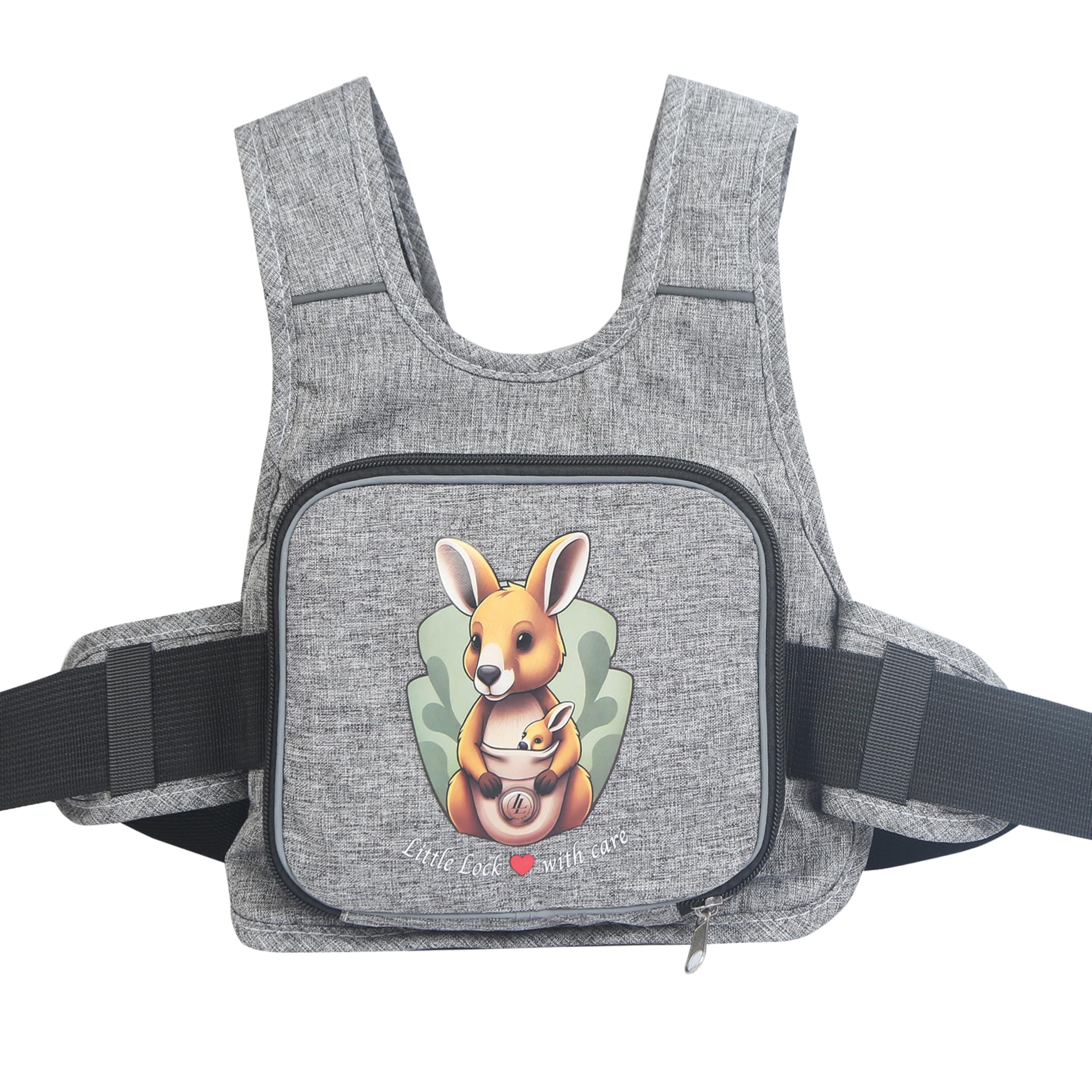 Little Lock Kids Bike Safety Belt – Secure, Comfy & Easy-to-Use Harness for Two-Wheelers | Perfect for Bikes & Scooters | Ride Safe with Confidence (Grey)