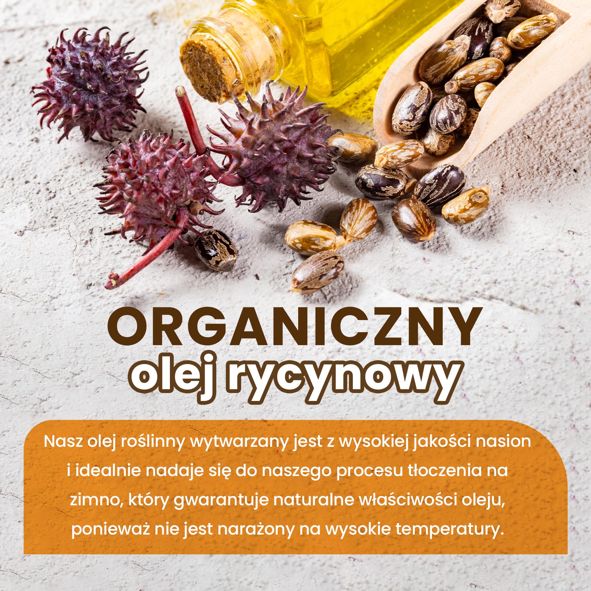 Czysty BIO Olej Rycynowy 500 ml | Tłoczony na Zimno | Antyoksydacyjny i Przeciwstarzeniowy | Nawilżający do Suchej Skóry i Włosów | Idealny do Rzęs i Brody | Castor Oil