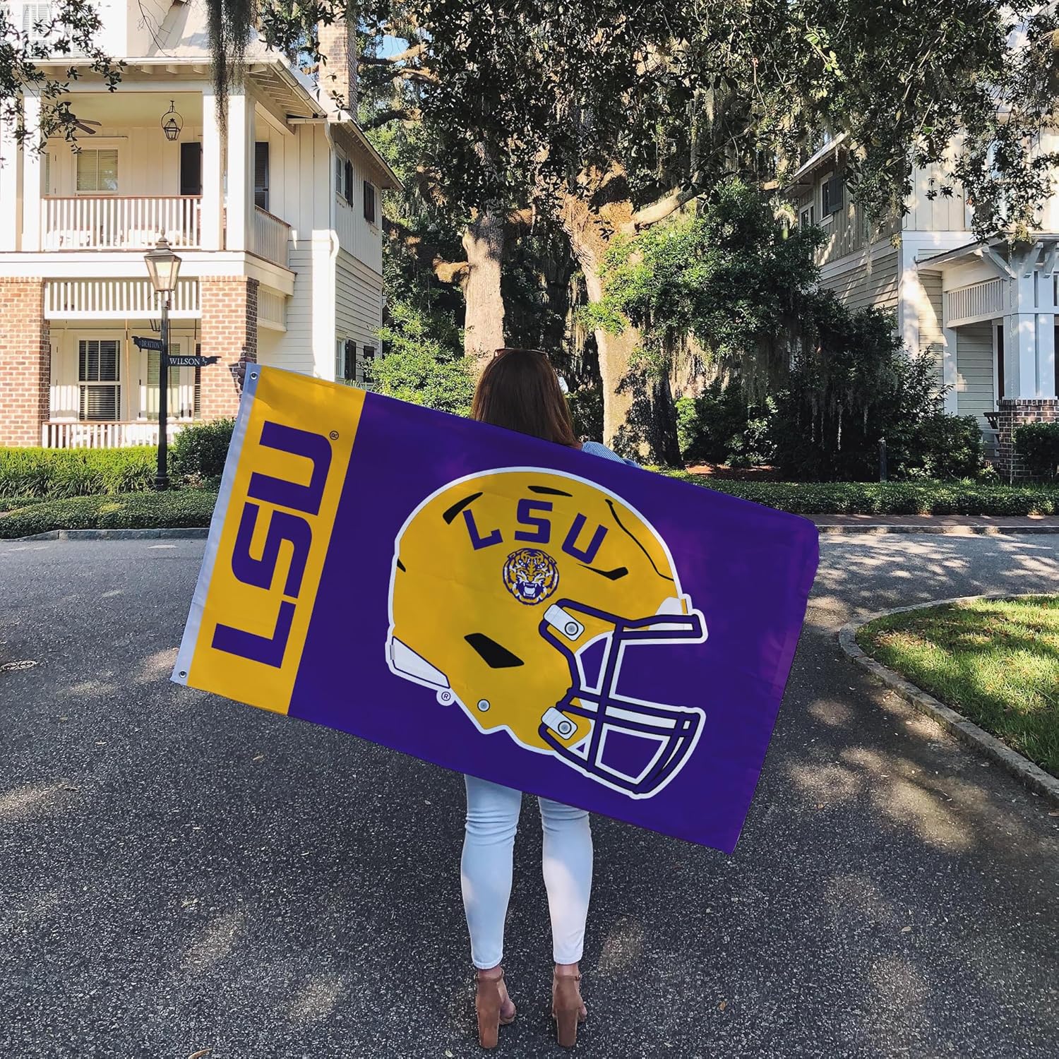 Desert Cactus Louisiana State University Flag - 3 x 5 Feet LSU Tigers Banner, Indoor/Outdoor Durable Fabric, 100% Polyester Design (Style Q)
