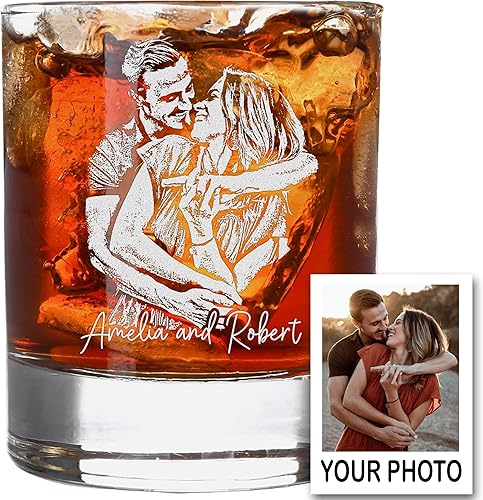 Vaso de whisky personalizado, regalo para novio, regalos de bourbon para marido, hombre, vasos de whisky grabados personalizados, regalos para