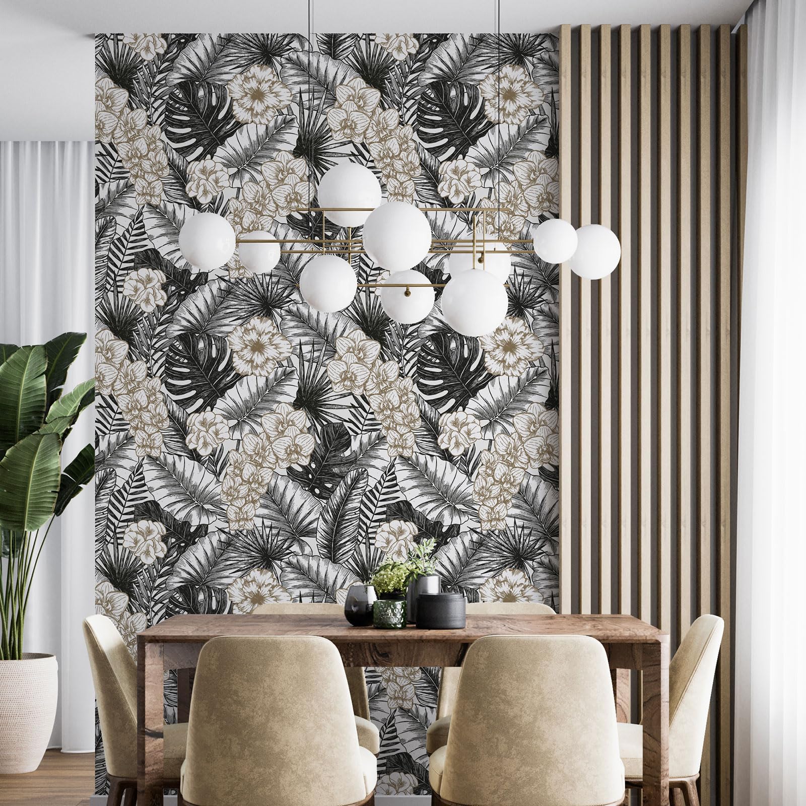 Papier peint motif floral Lumalea salon grand format 540x260 cm