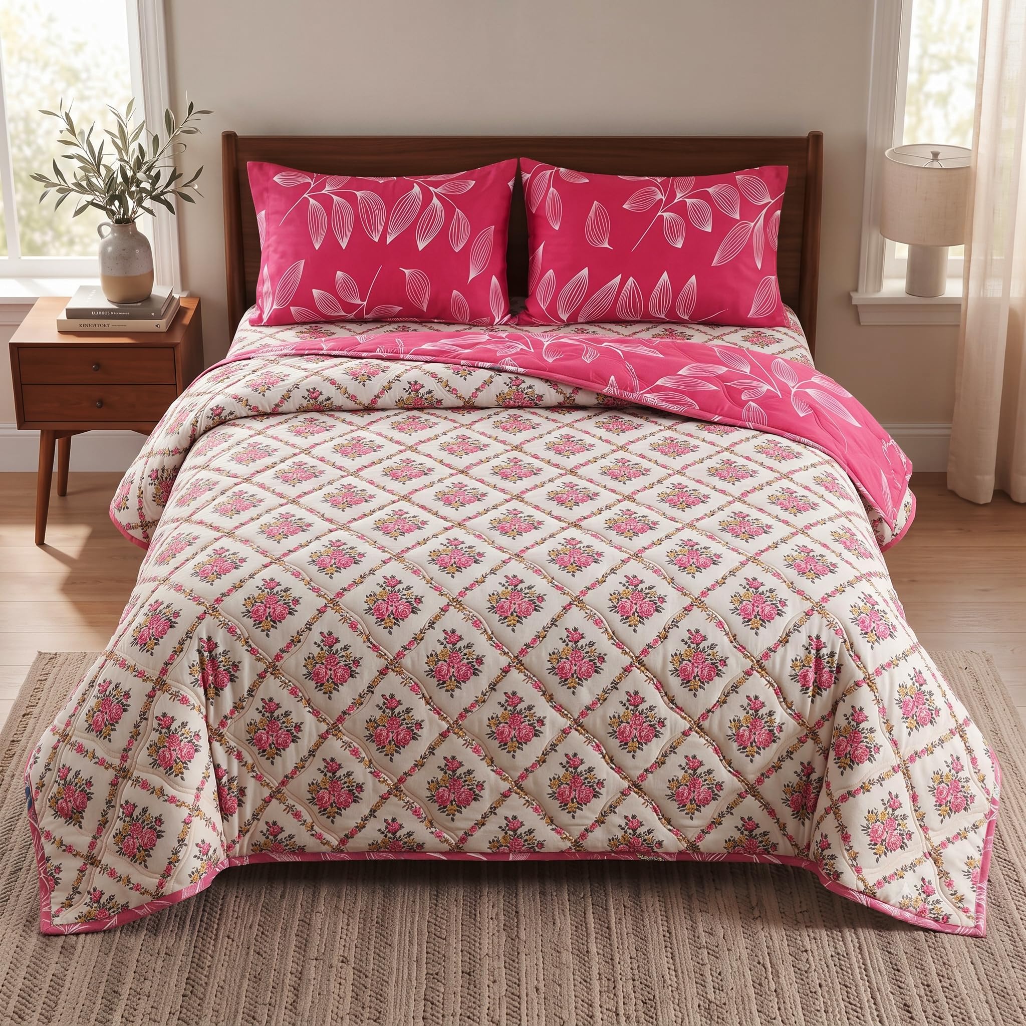 BSB HOME Floral Bedding Set - Comforter & Sheets -12