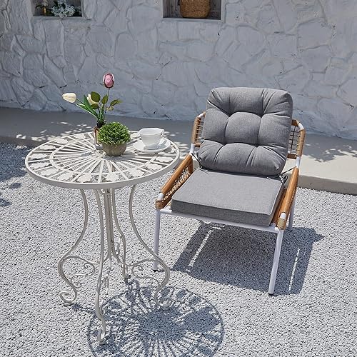 Miniatura 6 de Juego de cojín para asiento y respaldo para silla de exterior, juego de cojines de asiento profundo de 22 x 22 pulgadas, cojín de exterior para