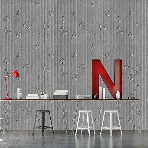 Miniatura 3 de Papel tapiz gris texturizado para despegar y pegar papel tapiz grueso en relieve XPE duradero autoadhesivo extraíble Yokomoto moderno 3D patrón de