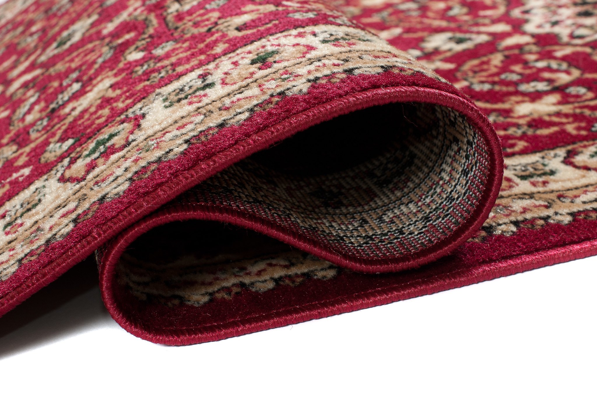 TAPISO Atlas Läufer Kurzflor Teppich Wohnzimmer Klassisch Rot Creme Floral Muster Bordüre Schlafzimmer Traditionell ÖKOTEX 80 x 300 cm