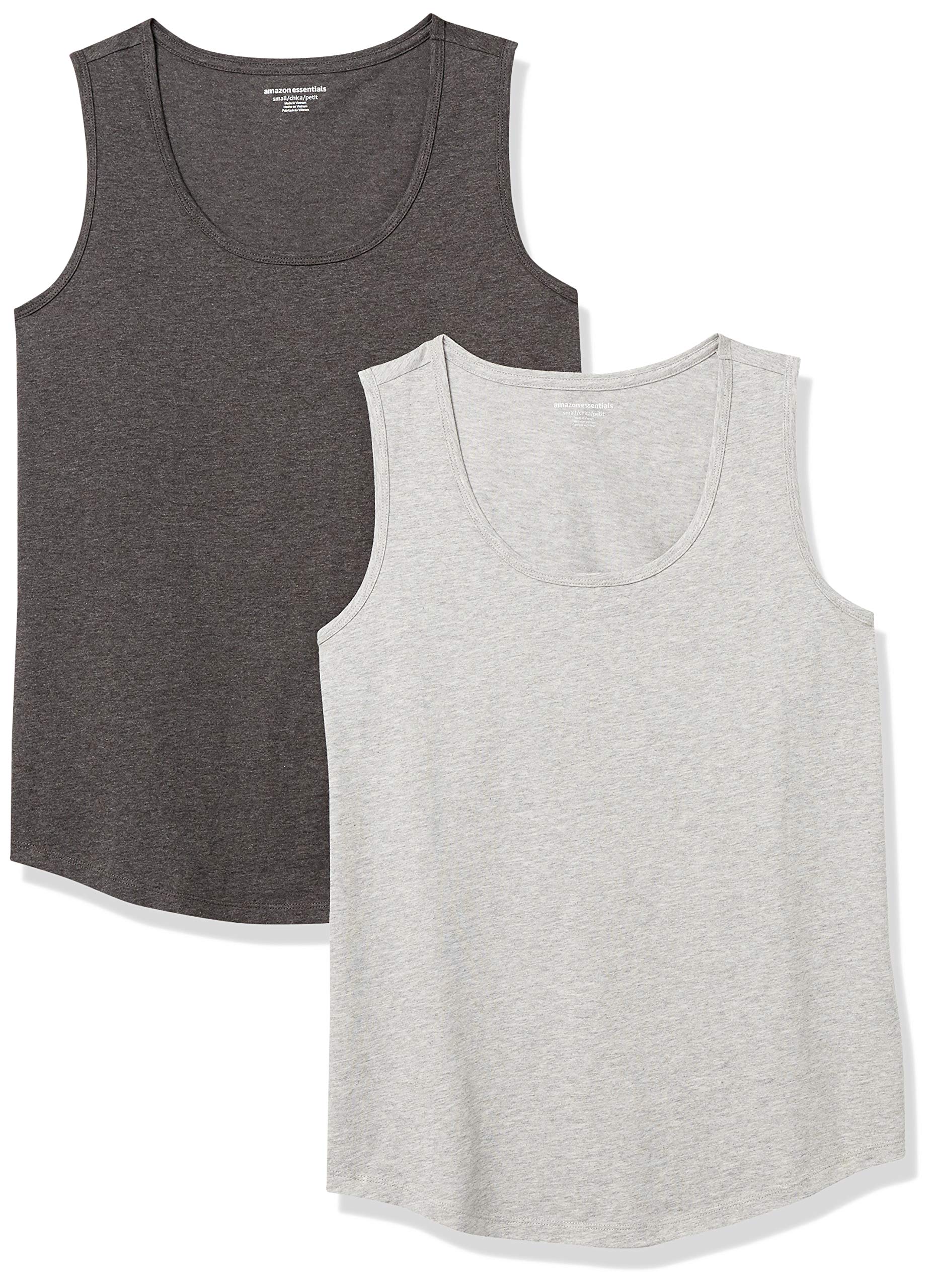 Amazon Essentials Canotta Smanicata in 100% Cotone vestibilità Classica Donna, Pacco da 2