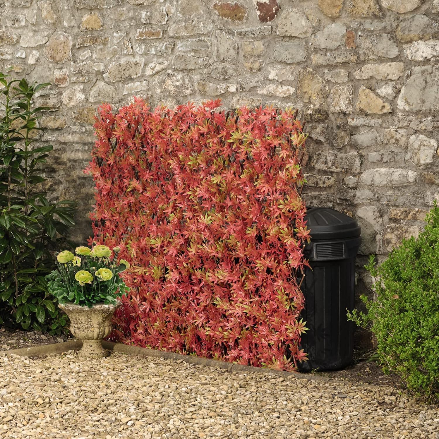 Artificial Red Acer Hedge Trellis 1 x 2m Expandable Privacy Screening