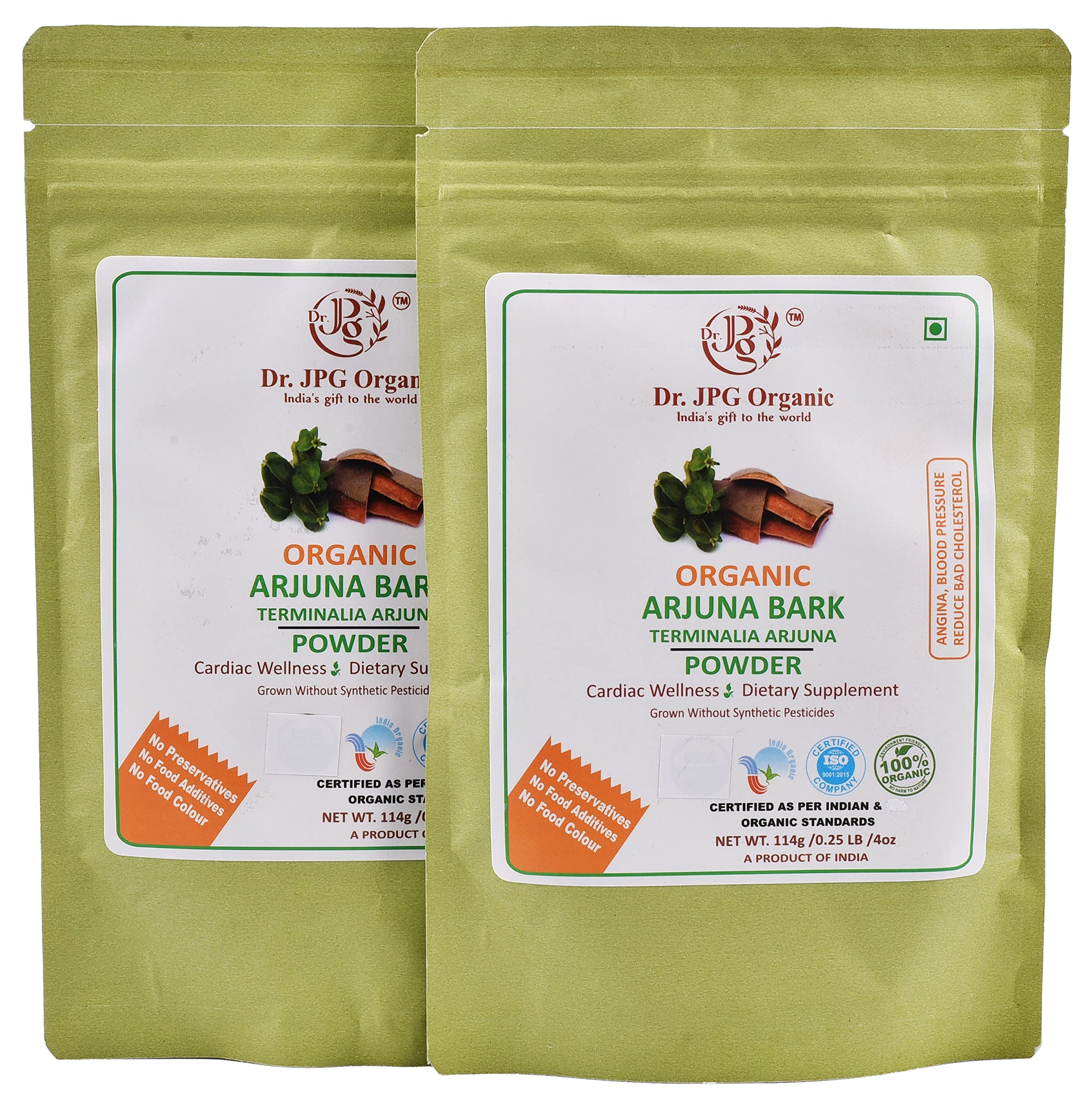 Dr. JPG Organic Arjuna Powder For Manages Cholesterol Level, Promotes Healthy Metabolism/Terminalia Arjuna/INDIA ORGANIC Certified 114g Pack of 2 (B0D7VXVYM2) Amazon Price History, Amazon Price Tracker