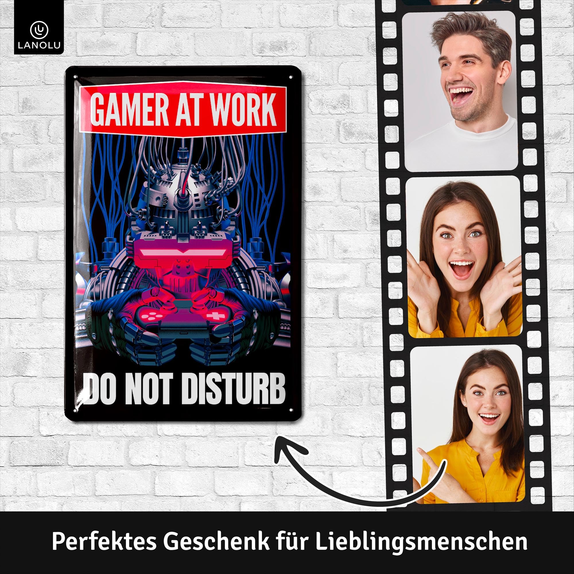 Retro Tin Sign, Gaming Sign, Gamer at Work Door Sign Please Do Not Disturb, Gamer Gift, Gaming Zone - Image 2
