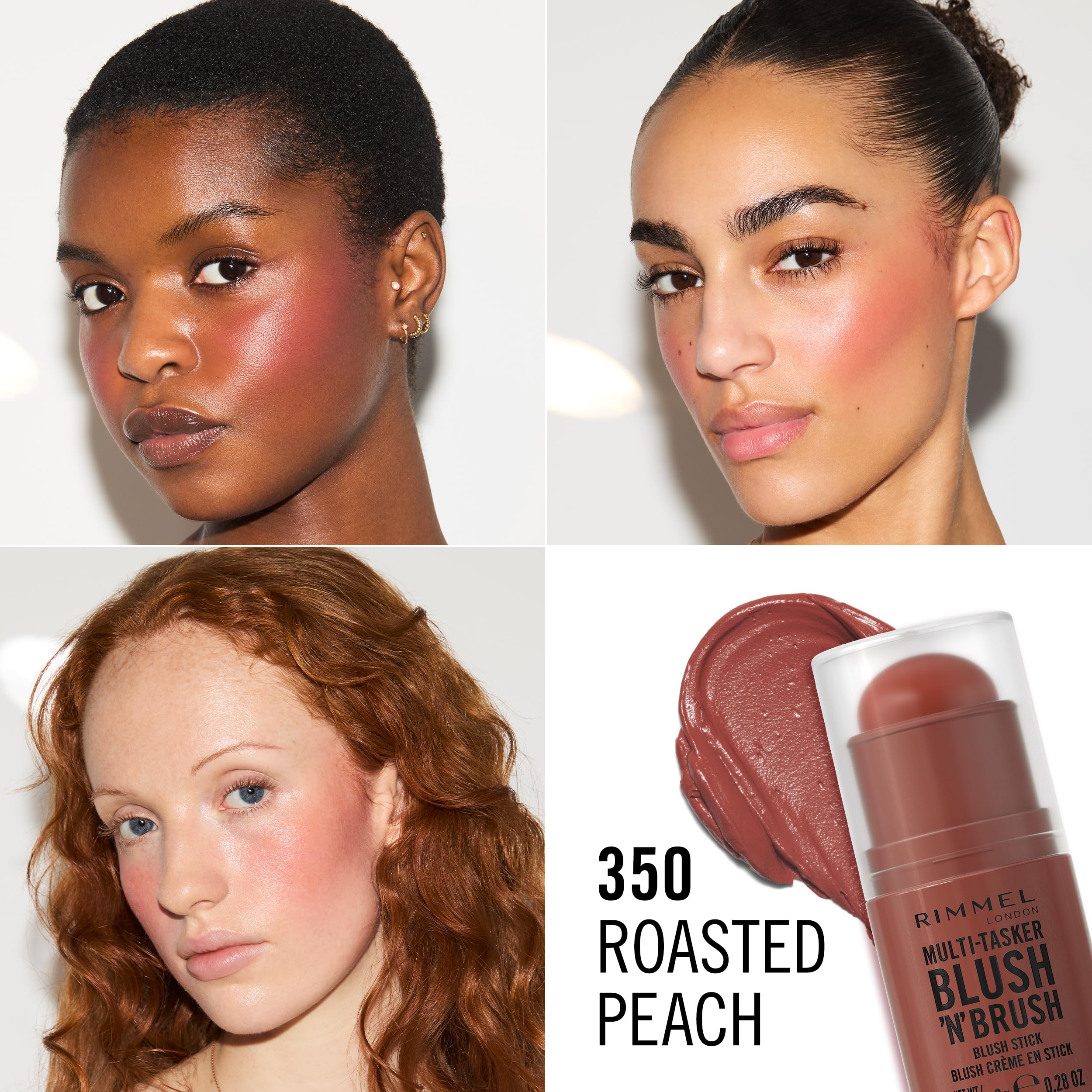 Rimmel London Multitasker Blush 'N' Brush Stick | Colorete | Tono 350 ROASED PEACH| 8g — view 5