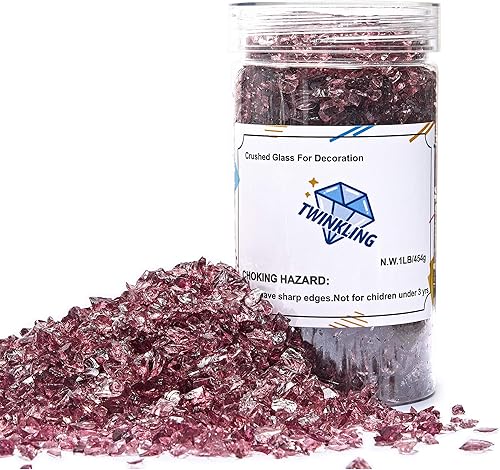 Miniatura 7 de TWINKLING Cristal de fuego de alto brillo, piedra de grava, vidrio roto, chips de gemas de fuego, vidrio triturado para hogueras, manualidades,