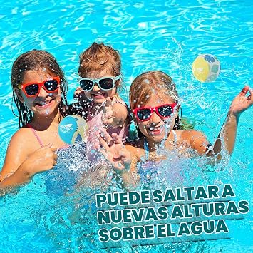 Bola de agua, 2 unidades, pelota de agua para niños y adultos, bolas de agua reutilizables, 5,5 cm, saltar sobre el agua, juguetes acuáticos para niños, para piscina, playa y mar