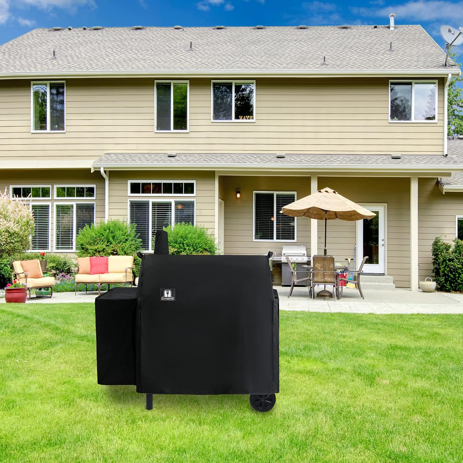 SUPJOYES 3737 Grill Cover for Char-Griller 2137 Outlaw, Heavy Duty Waterproof Grill Cover