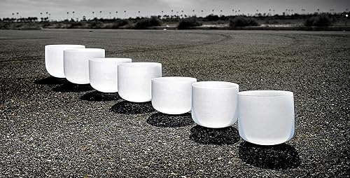 Miniatura 2 de TOPFUND Juego de 7 cuencos cantantes de cristal de 6 a 12 pulgadas de 432 Hz con fundas de transporte y mazos