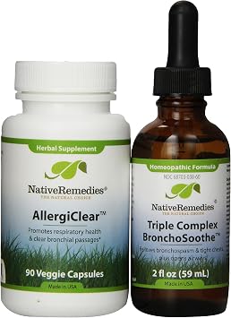 العلاجات الأصلية AllergiClear و BronchoSoothe 2 fl oz