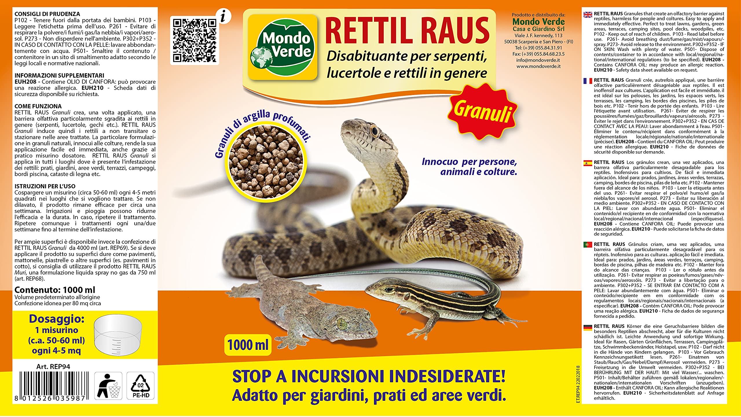 Mondo Verde - Rettil Raus Granuli 4000 ml