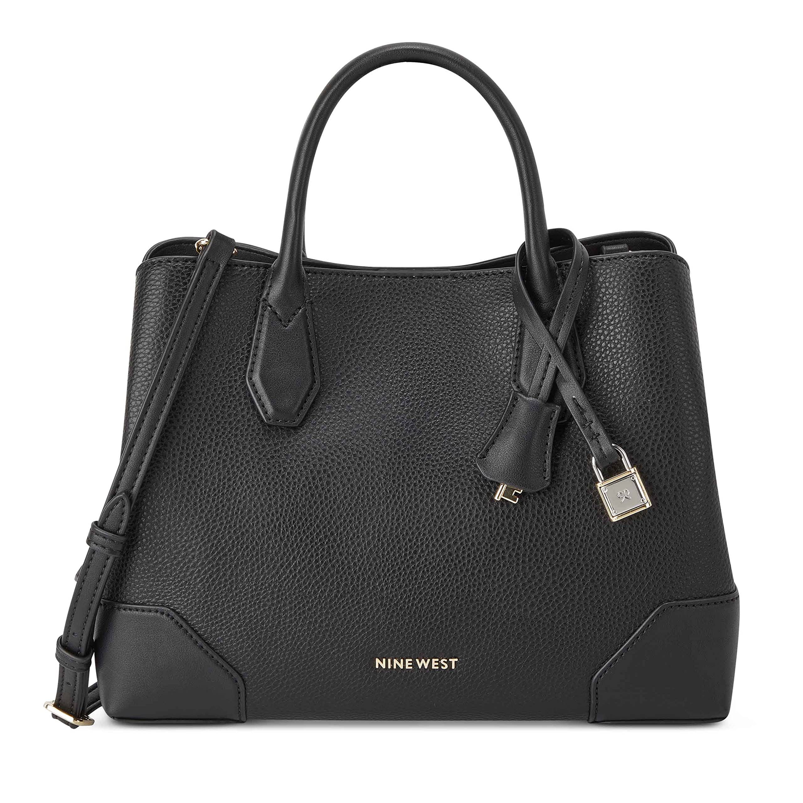 Nine West Women's Brooklyn Jet Set Satchel NGV108505, Black, One Size