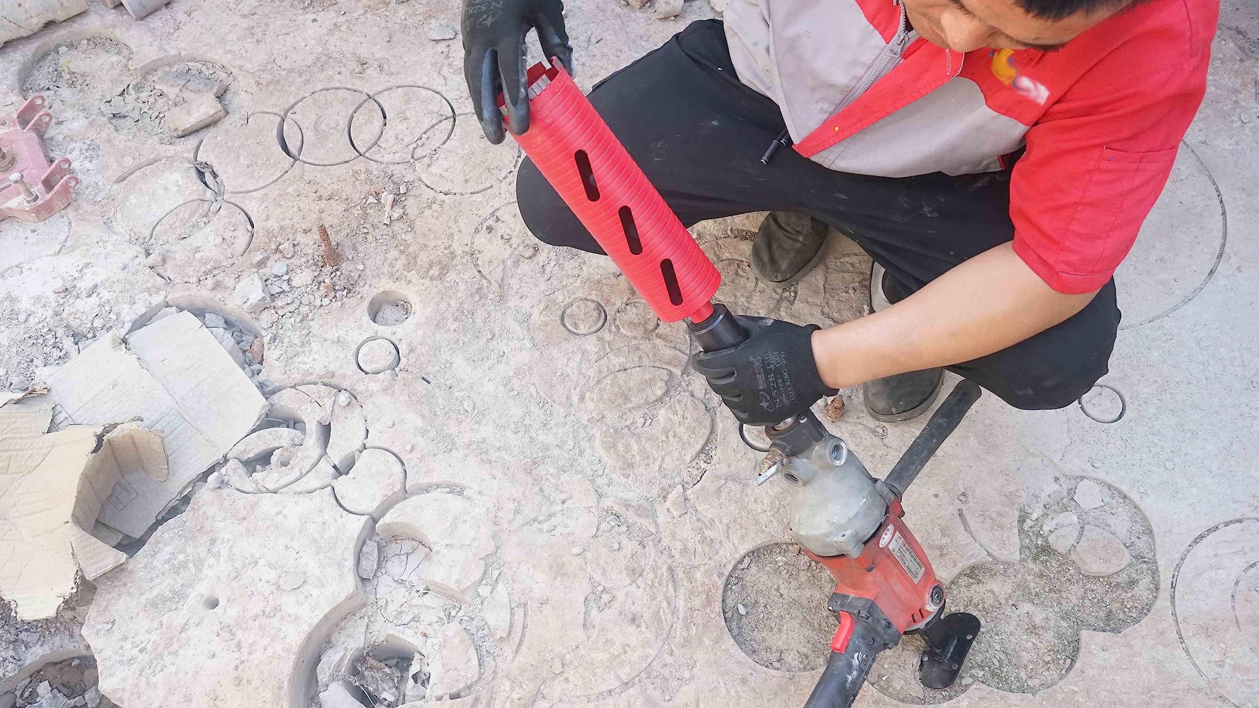 Punta per carotaggio per calcestruzzo da 2-1/2 pollici, punta per carotaggio a secco con profondità di foratura di 9,5", punta per carotaggio con filettatura da 5/8-11" per calcestruzzo, punta per c